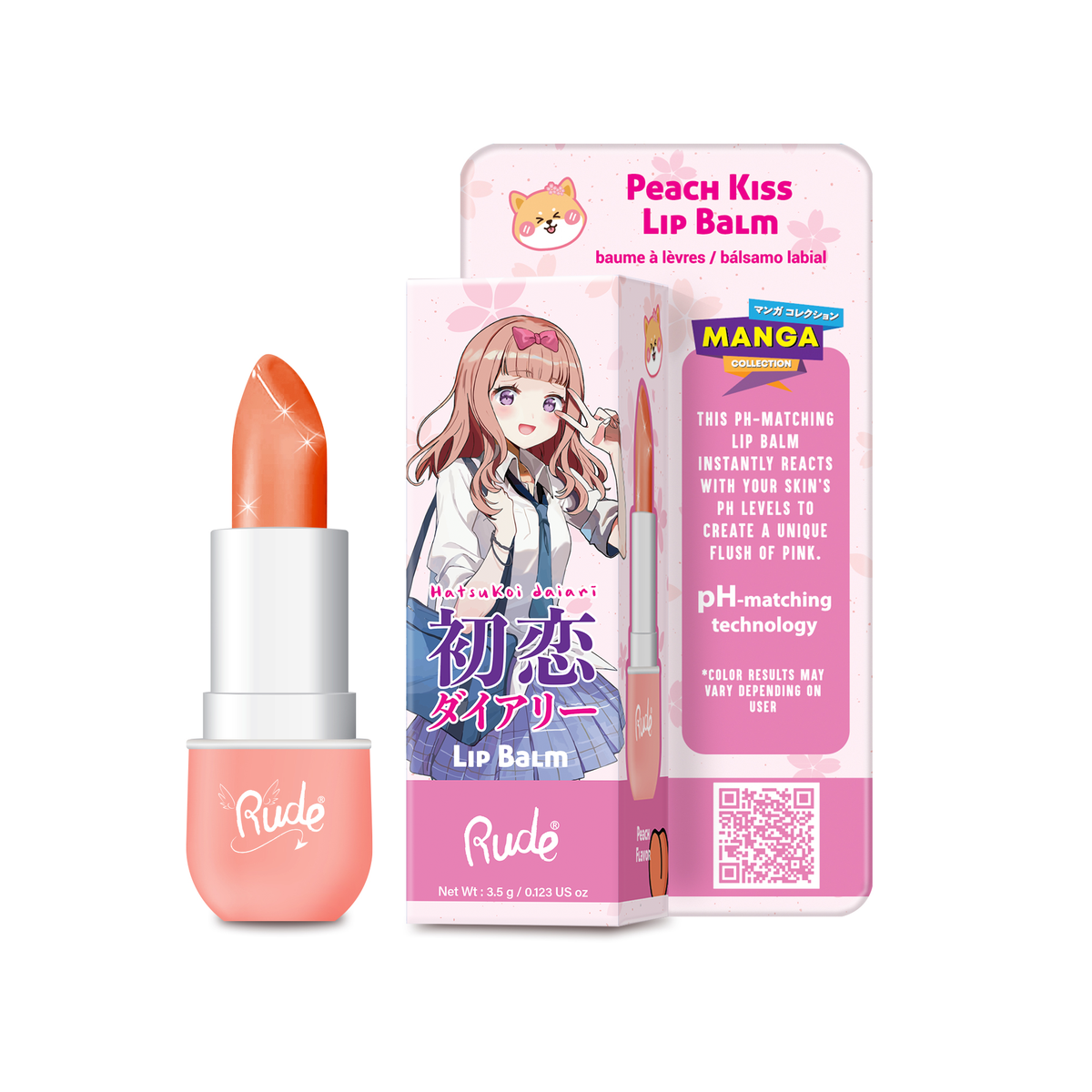 RUDE Manga Collection Lip Balm Duo - Watermelon Kiss / Peach Kiss Duo main image 1