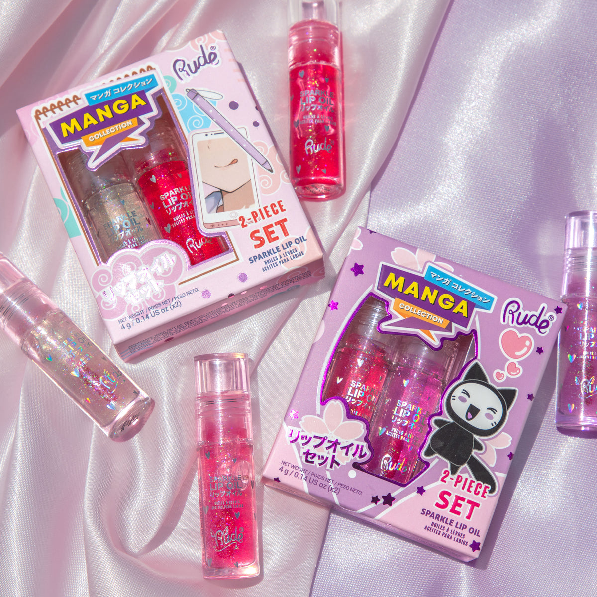 RUDE Manga Sparkle Lip Oil In Strawberry – Feuchtigkeitsspendender Lipgloss Mit Glitzereffekt