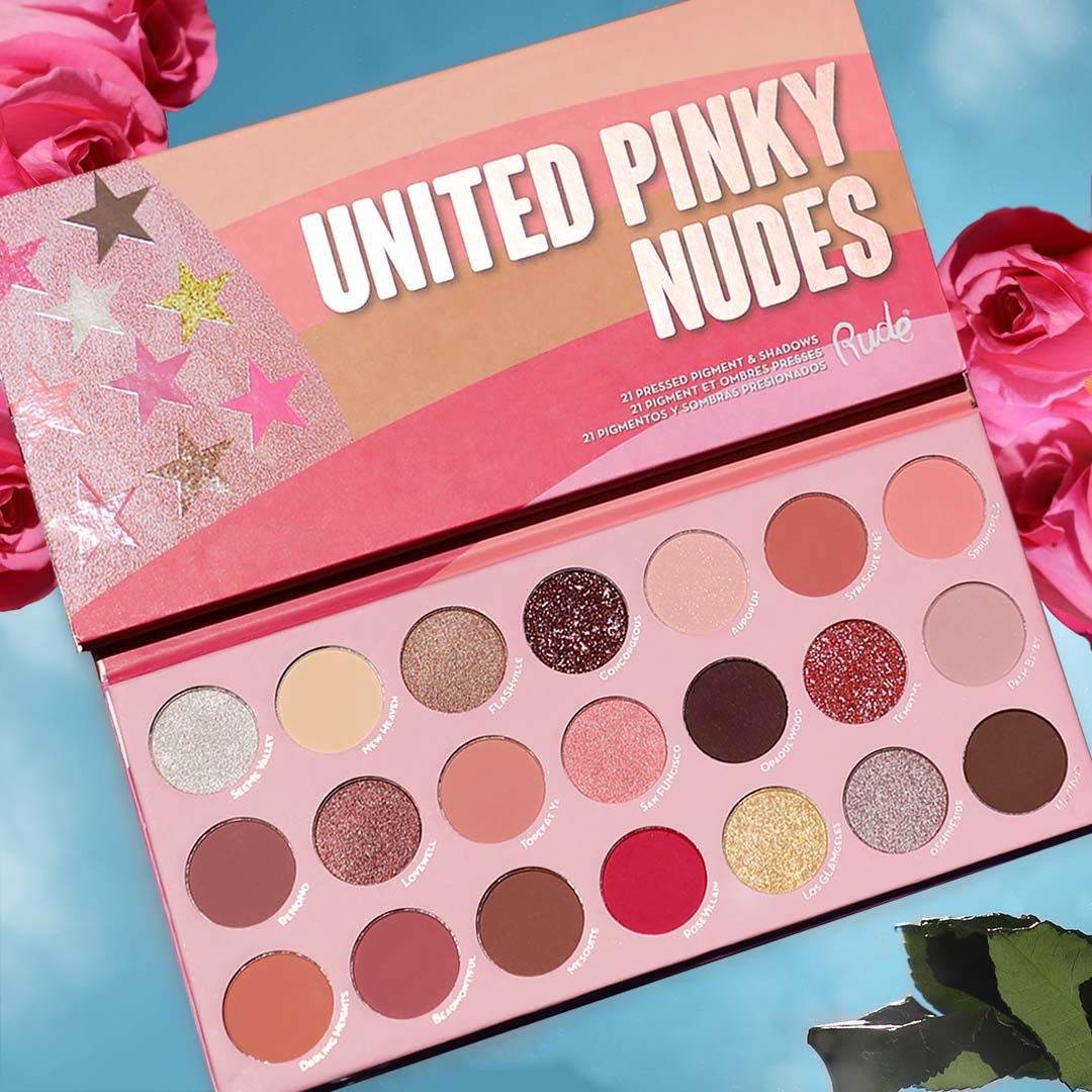 United Pinky Nudes Palette 21 Pressed Pigments & Shadows by Rude