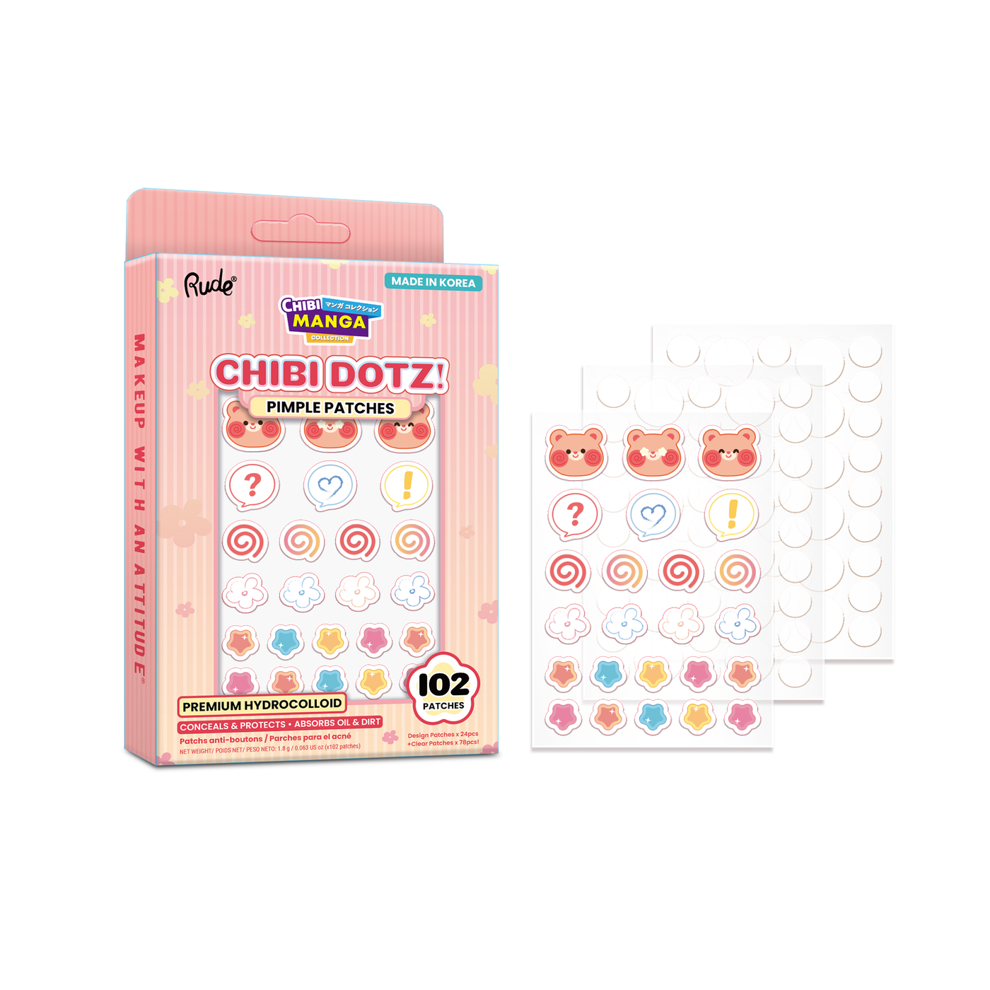 Chibi Manga Collection Chibi Dotz! - Pimple Patches – Rude Cosmetics Chibi Manga Collection Chibi Dotz! - Pimple Patches – Rude Cosmetics