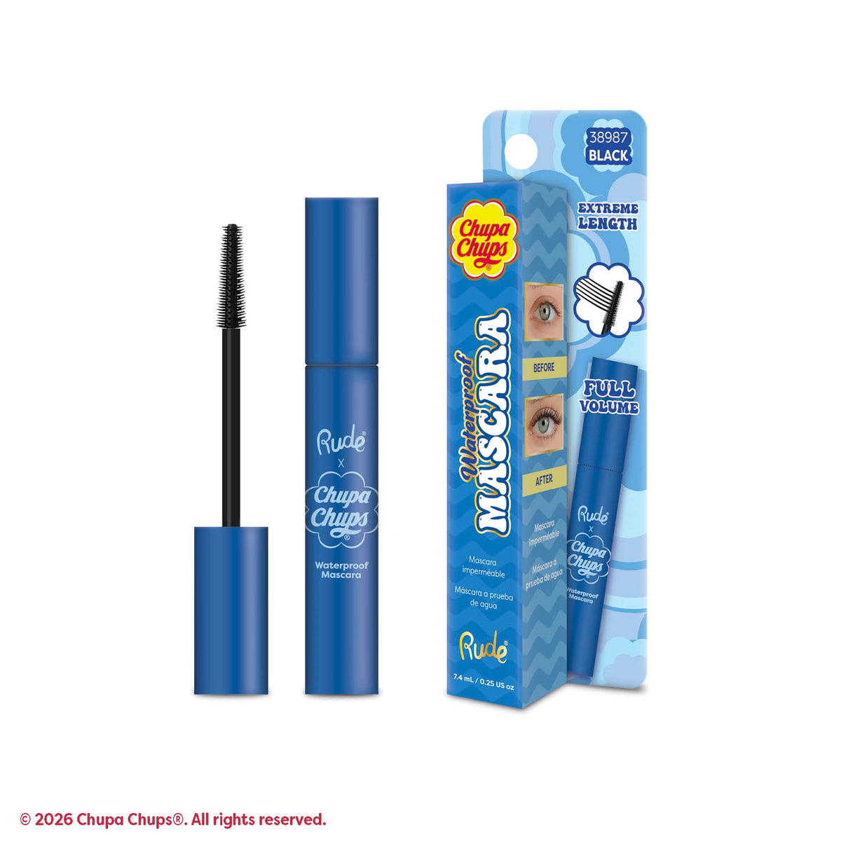 Rude Chupa Chups Waterproof Mascara Black - Waterproof product package