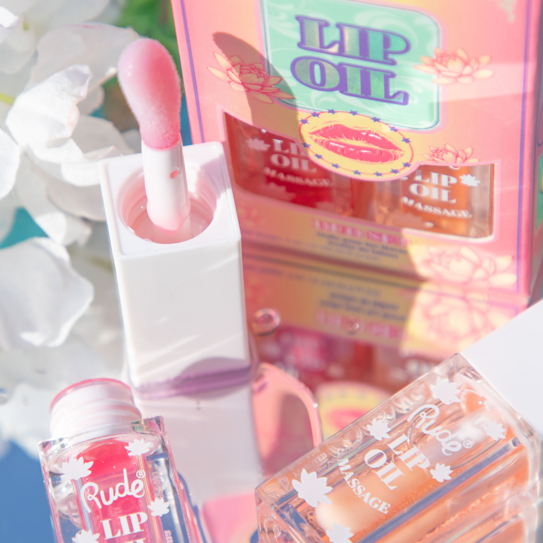 Rude Cosmetics Lip Oil Massage Duo Strawberry / Peach Duo Rude Cosmetics Lip Oil Massage Duo Strawberry / Peach Duo