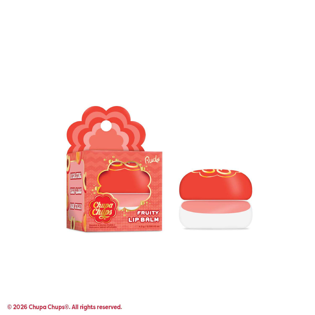 Rude Chupa Chups Fruity Lip Balm Peach Fizz product package