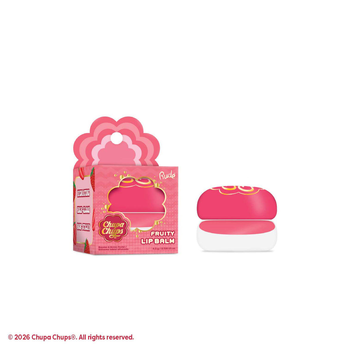 Rude Chupa Chups Fruity Lip Balm Sweet Strawberry product package