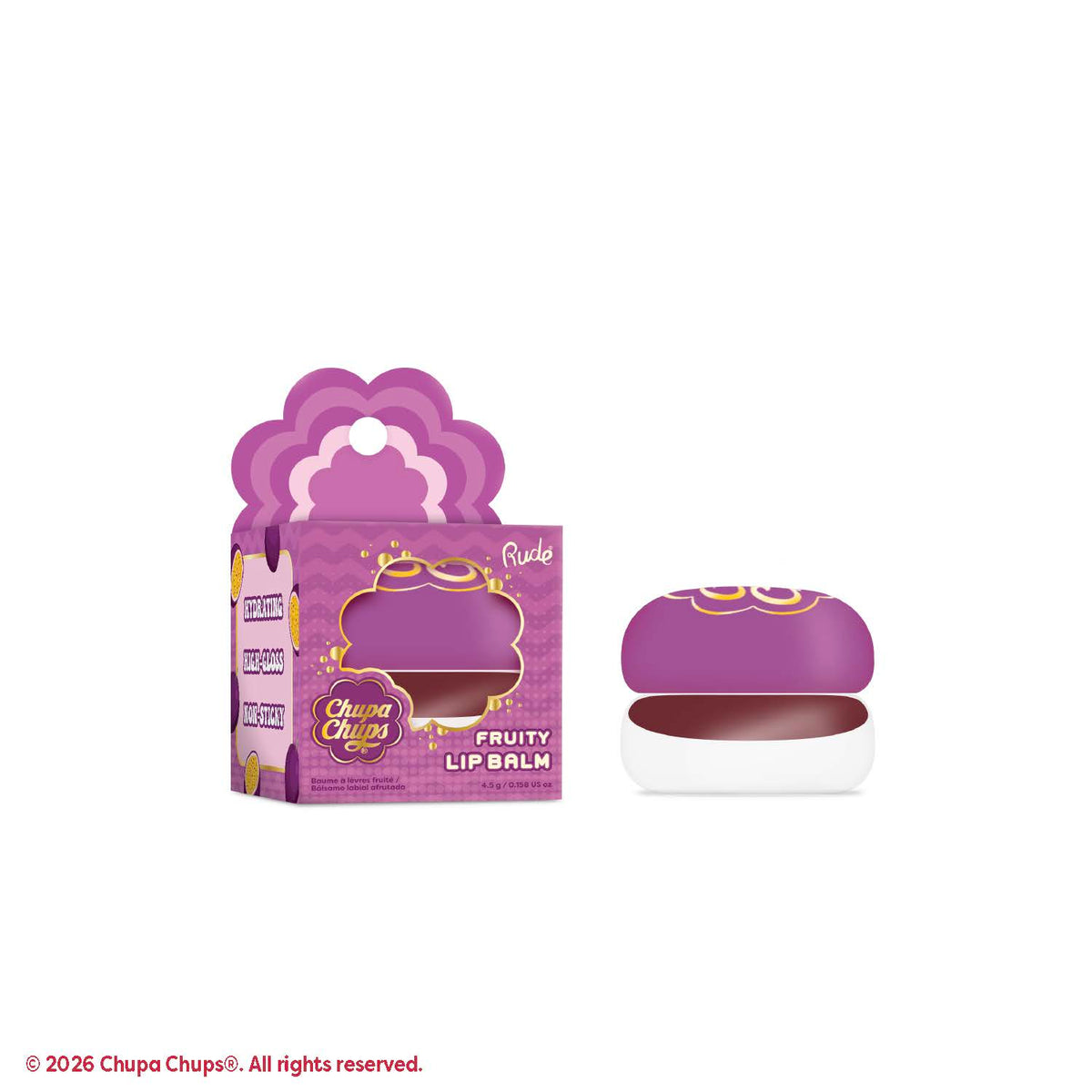 Rude Chupa Chups Fruity Lip Balm Passion Pop product package