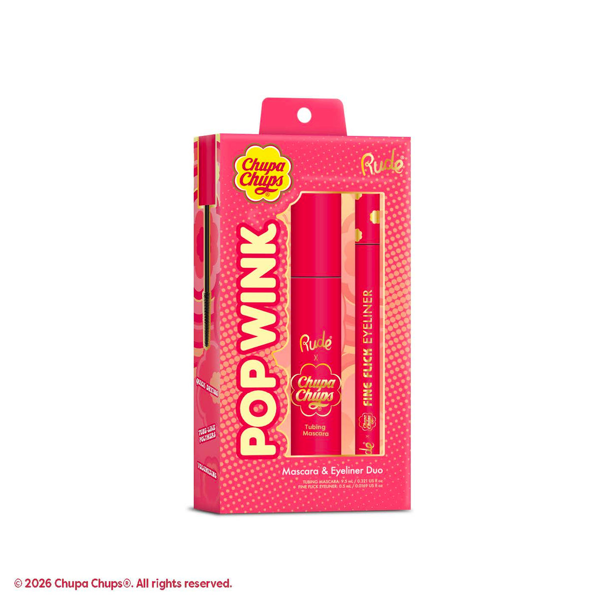 Rude Chupa Chups Pop Wink Mascara and Eyeliner Duo Black product package