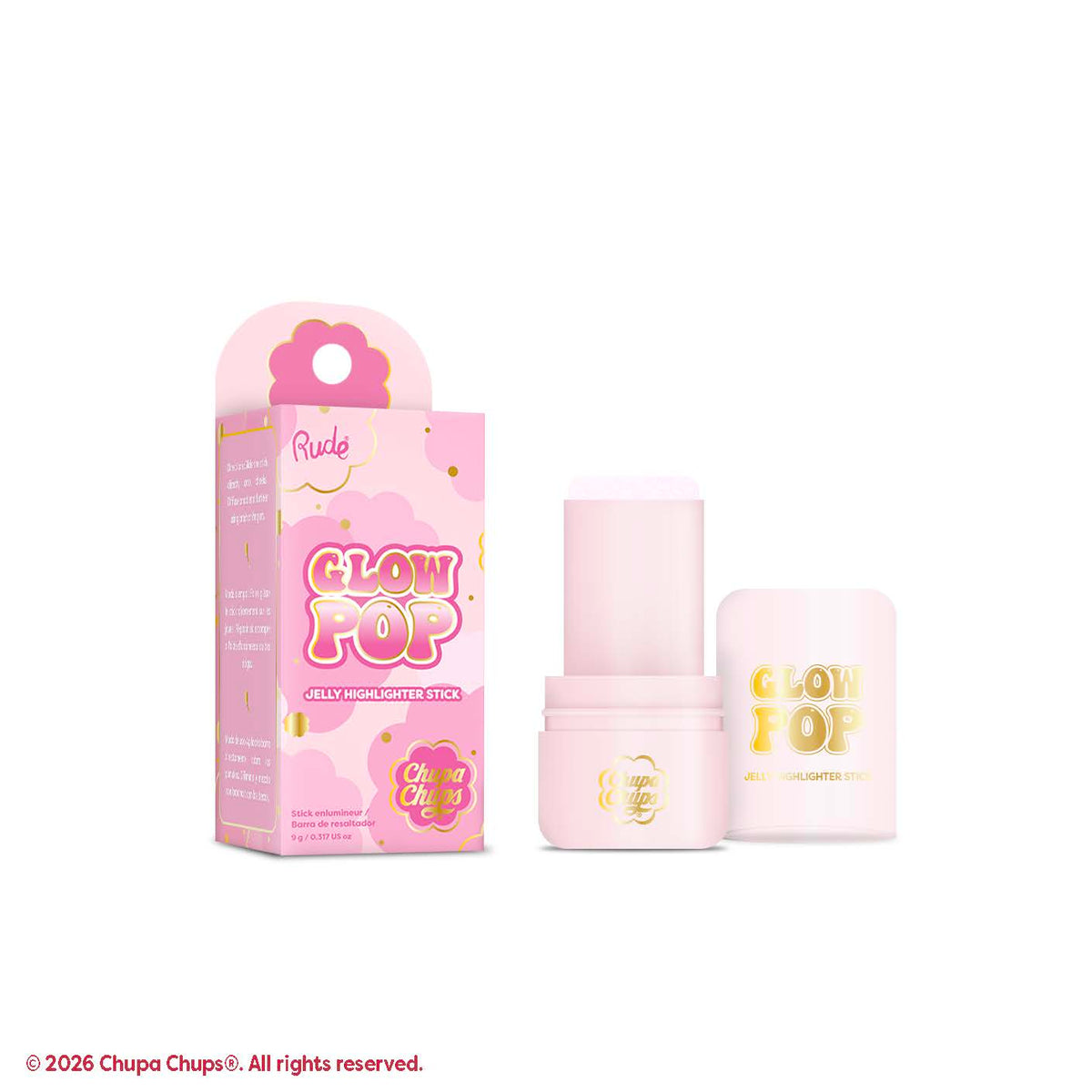 Rude Chupa Chups Glow Pop Jelly Highlighter Stick Cotton Candy product package