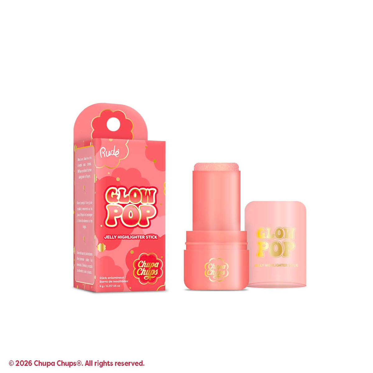 Rude Chupa Chups Glow Pop Jelly Highlighter Stick Nectar Kiss product package