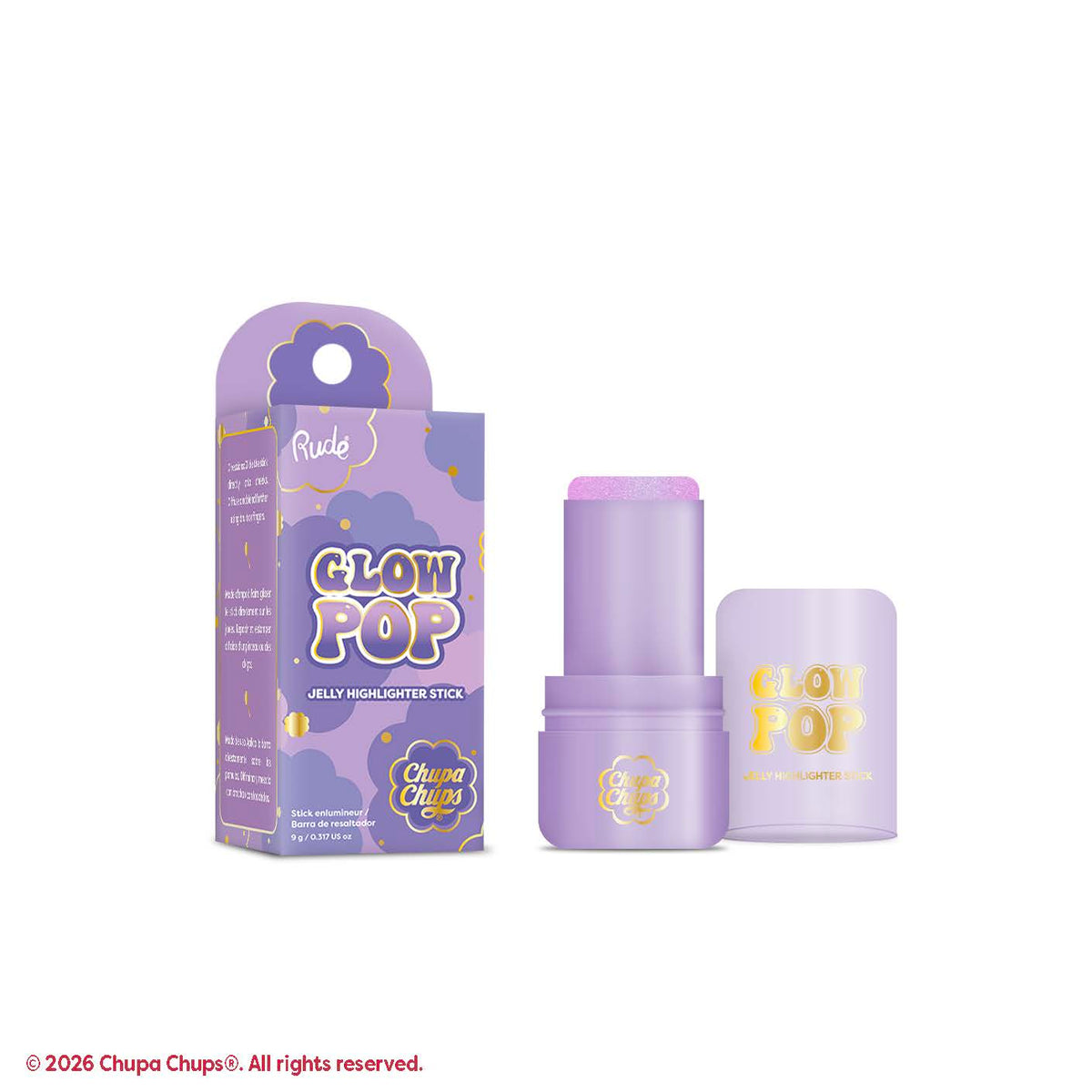 Rude Chupa Chups Glow Pop Jelly Highlighter Stick Blue Razzberry product package