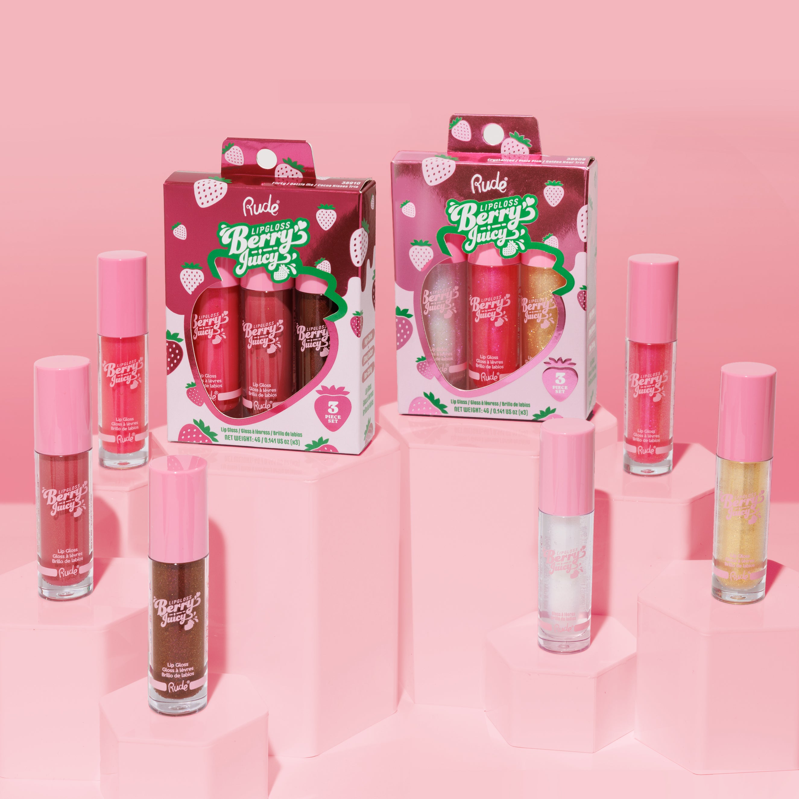 Berry Juicy Lip Gloss Trio Set – Rude Cosmetics