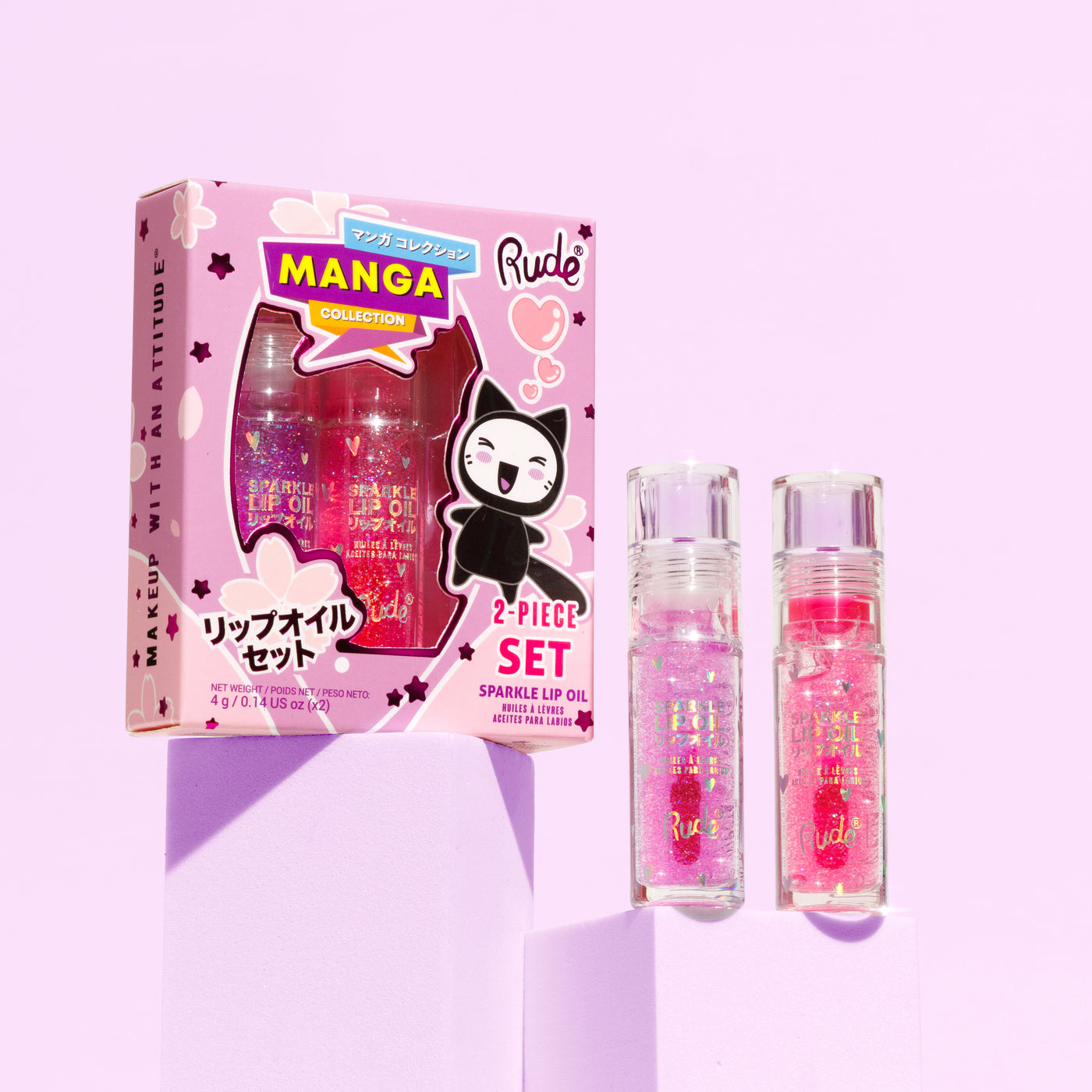 Manga Collection Sparkle Lip Oil Duo By Rude Cosmetics Sparkling Lip Oil manga-collection-sparkle-lip-oil-duo-by-rude-cosmetics-sparkling-lip-oil