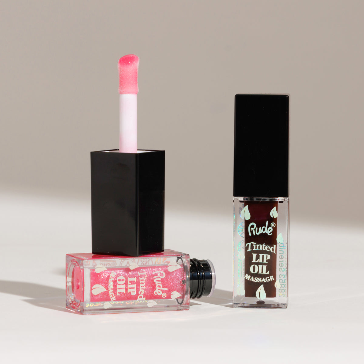 Rude Lip Oil Massage Tinted & Plumping Lip Oil Duo Set Rude Lip Oil Massage Tinted & Plumping Lip Oil Duo Set