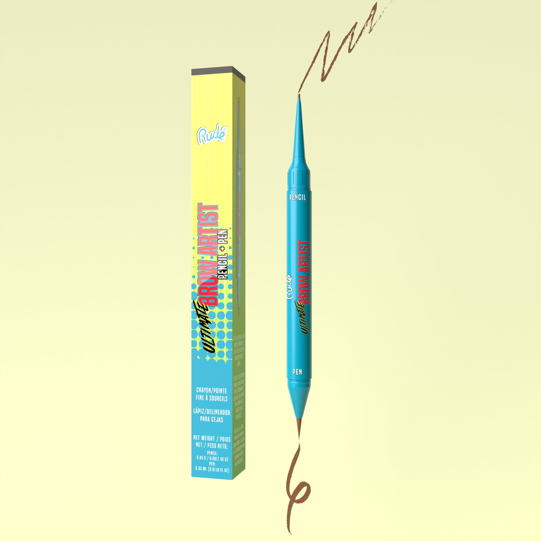 Rude Ultimate Brow Artist Pencil And Pen Hazel product package