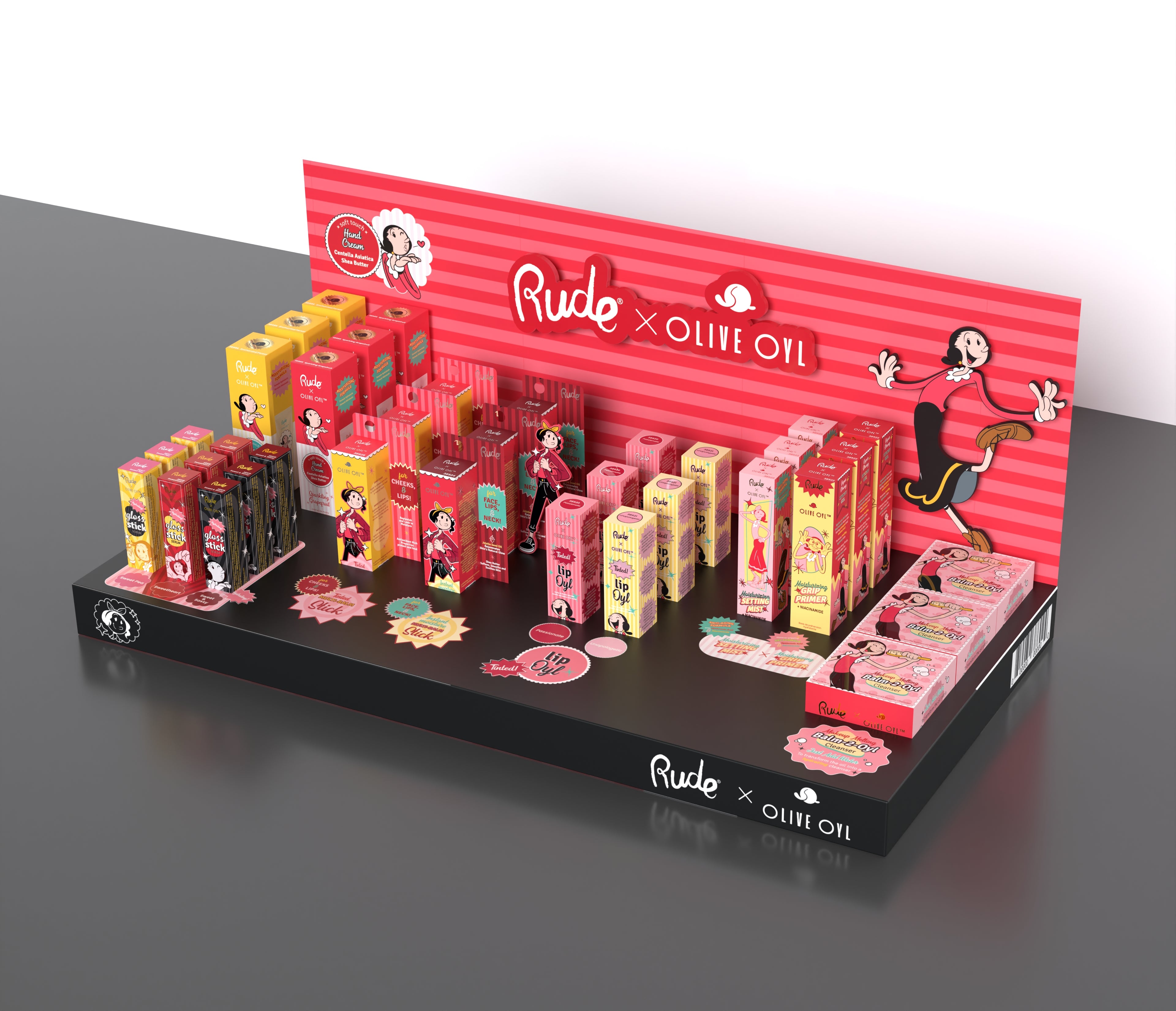 Olive Oyl Display Set A by Rude Cosmetics - Olive Oyl Makeup