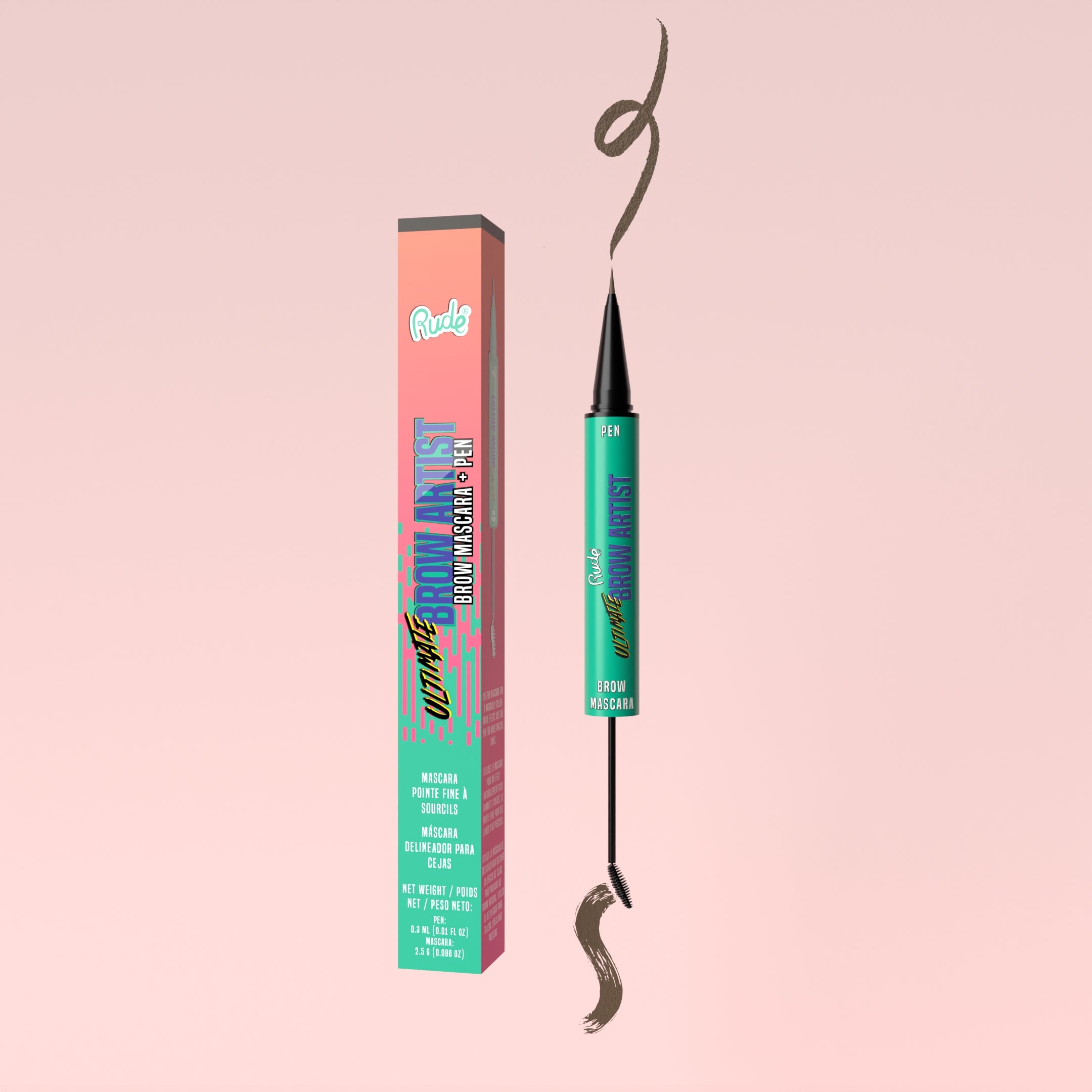 Rude Ultimate Brow Artist Brow Mascara And Pen Taupe product package