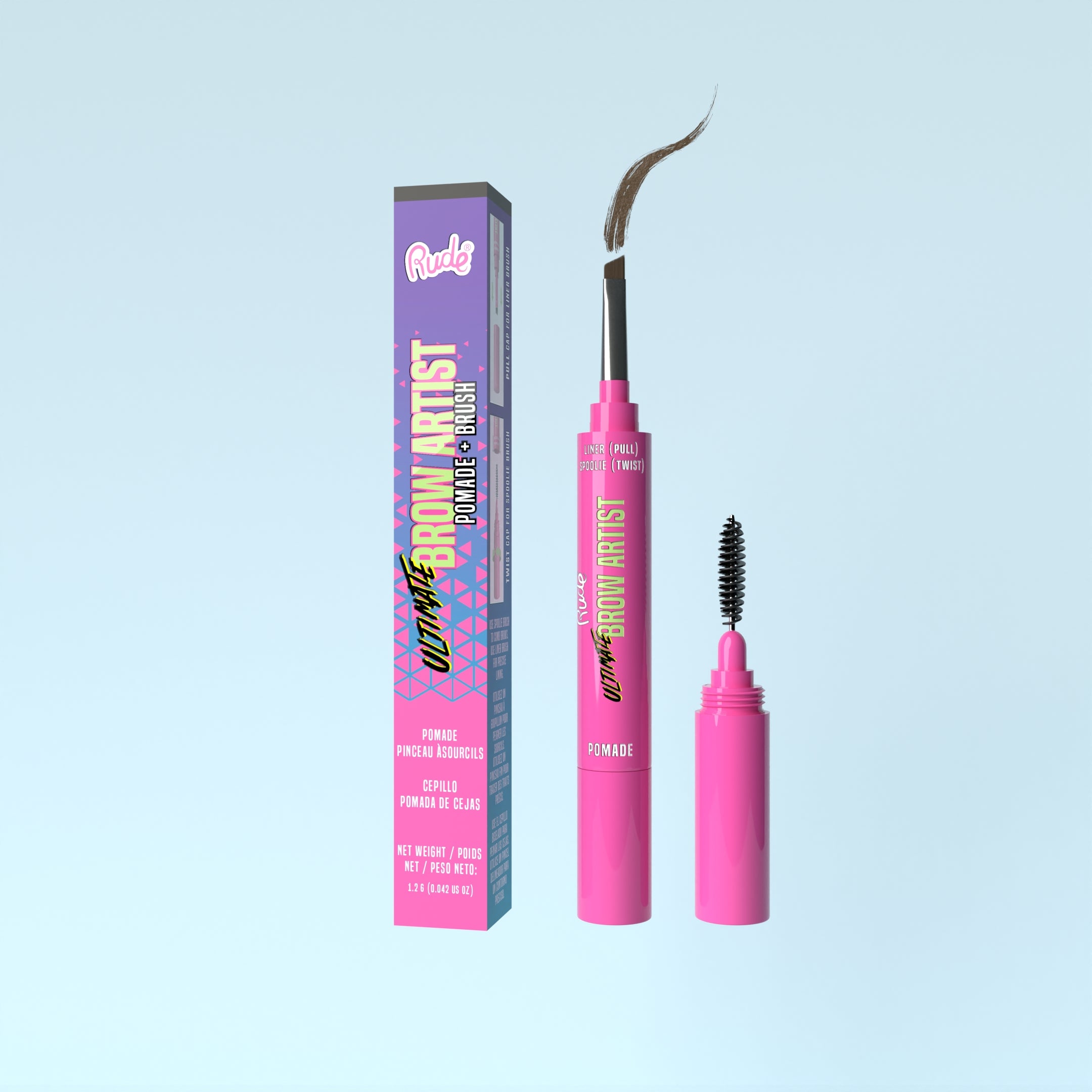 Rude Ultimate Brow Artist Pomade And Brush Taupe product package