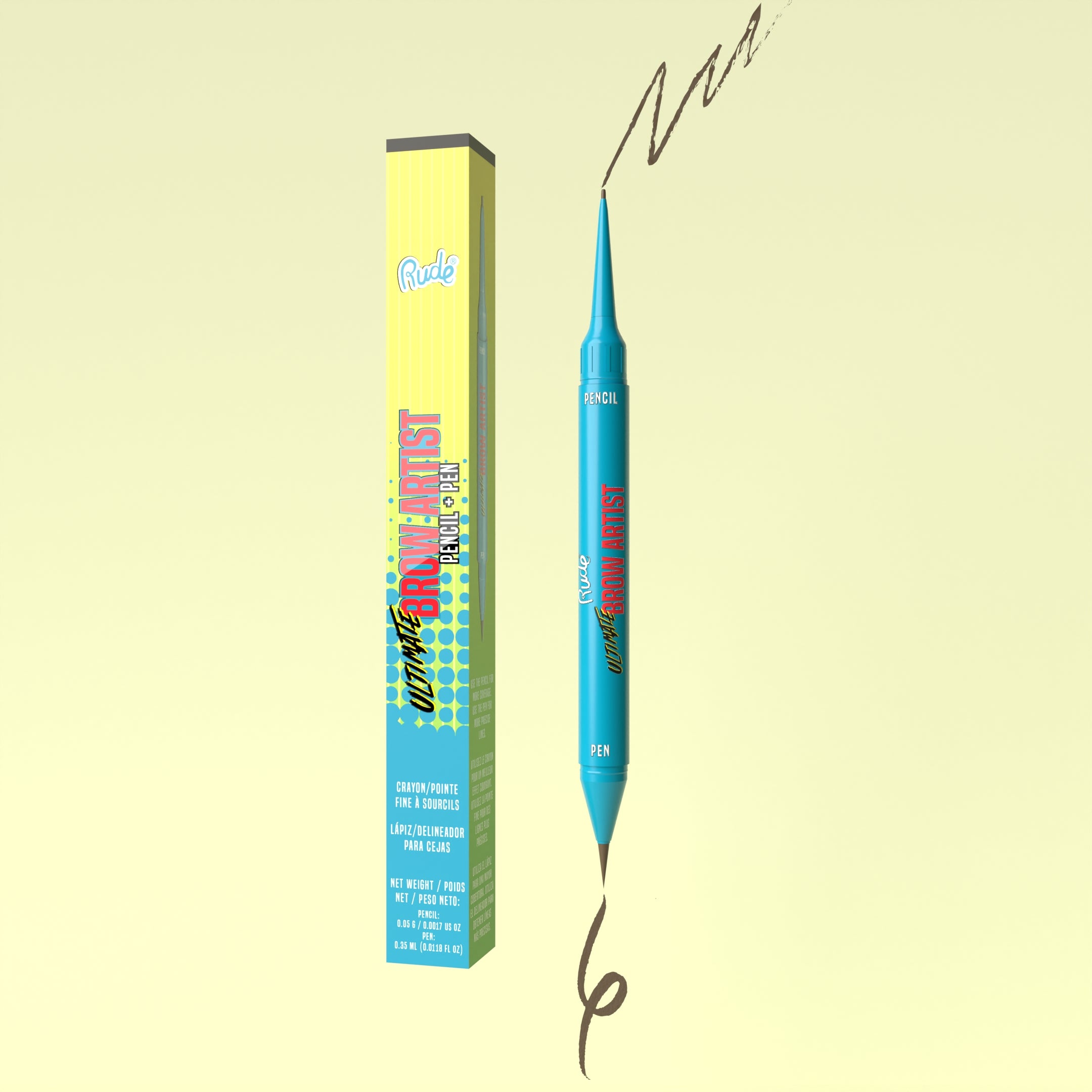 Rude Ultimate Brow Artist Pencil And Pen Taupe product package