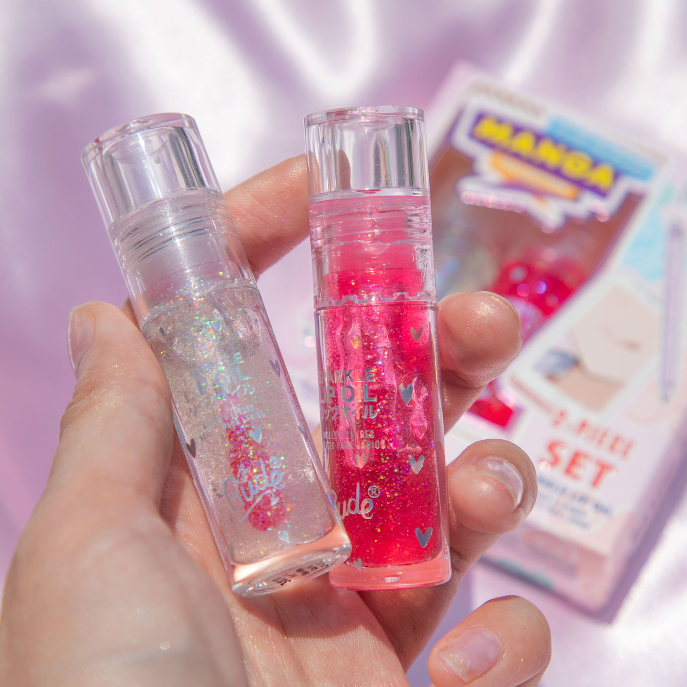 Manga Collection Sparkle Lip Oil Duo By Rude Cosmetics Sparkling Lip Oil manga-collection-sparkle-lip-oil-duo-by-rude-cosmetics-sparkling-lip-oil