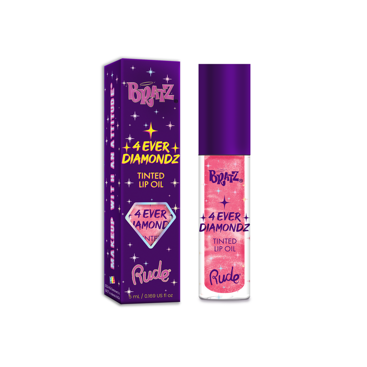 Rude Bratz 4 Ever Diamondz Tinted Lip Oil Princess Treatment product package