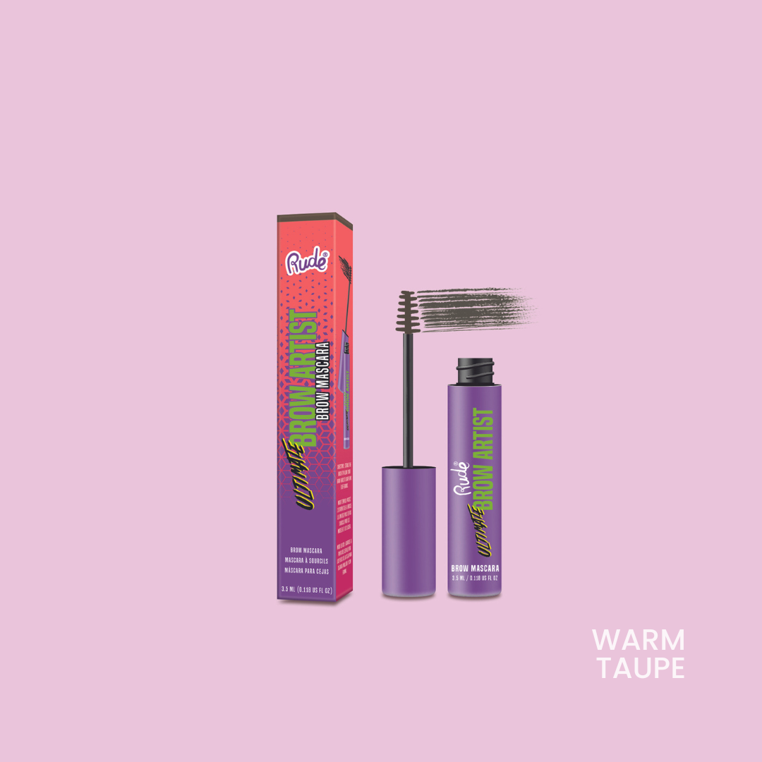 Rude Ultimate Brow Artist - Brow Mascara Warm Taupe product package