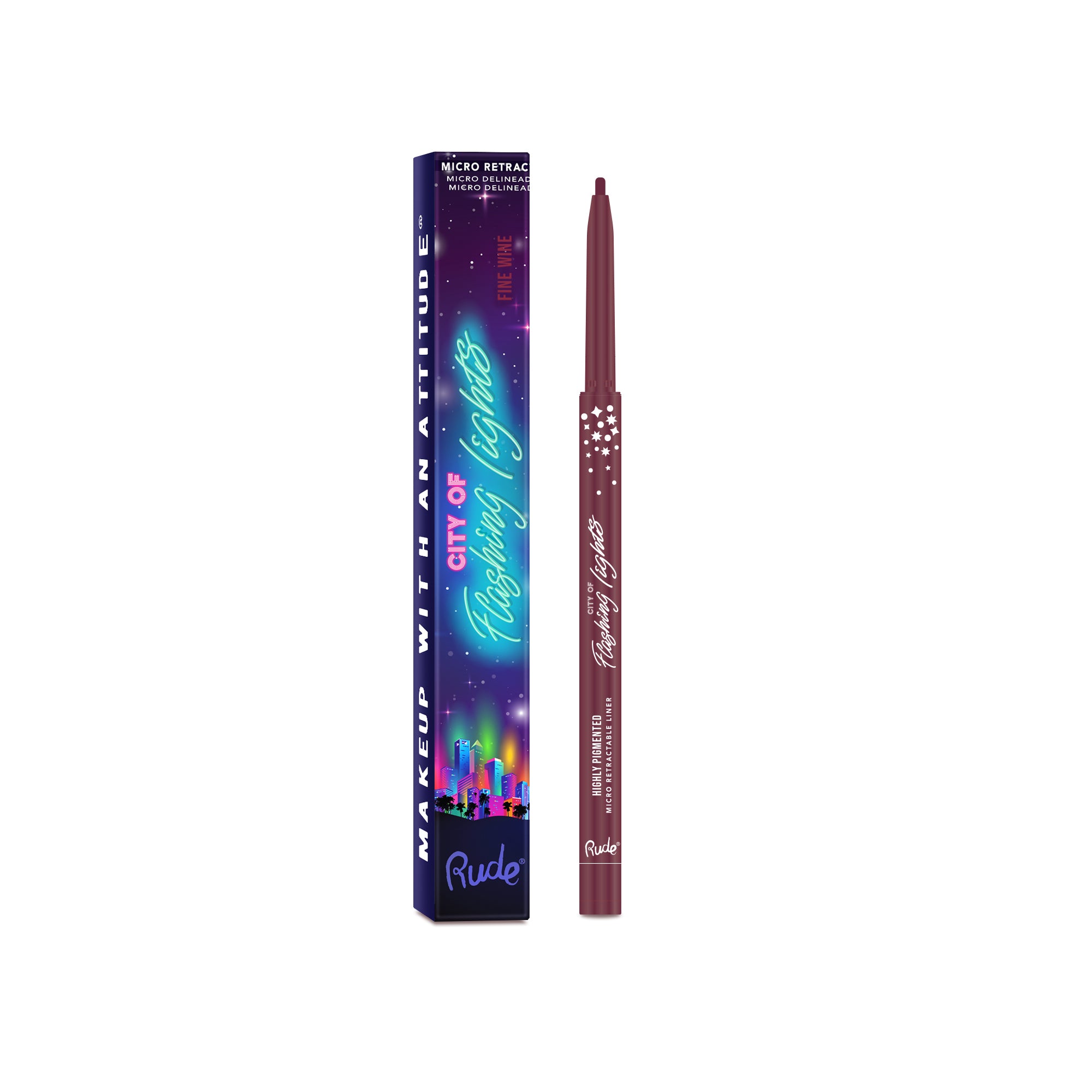 Rude City of Flashing Lights Micro Retractable Liner Fine Wine product package