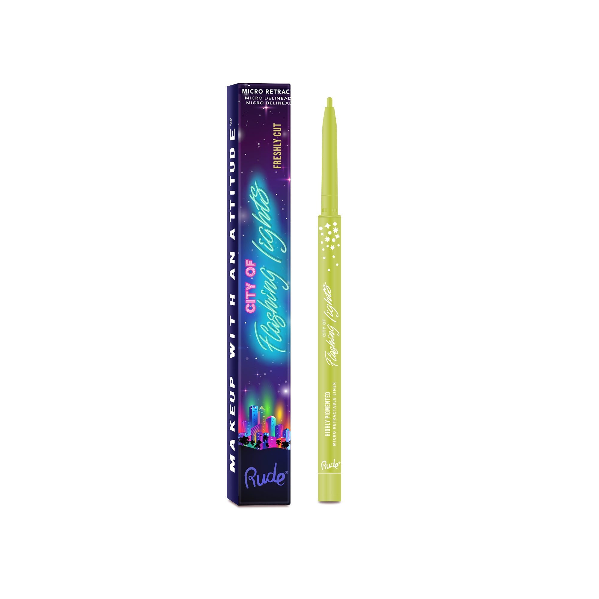 Rude City of Flashing Lights Micro Retractable Liner Freshly Cut product package