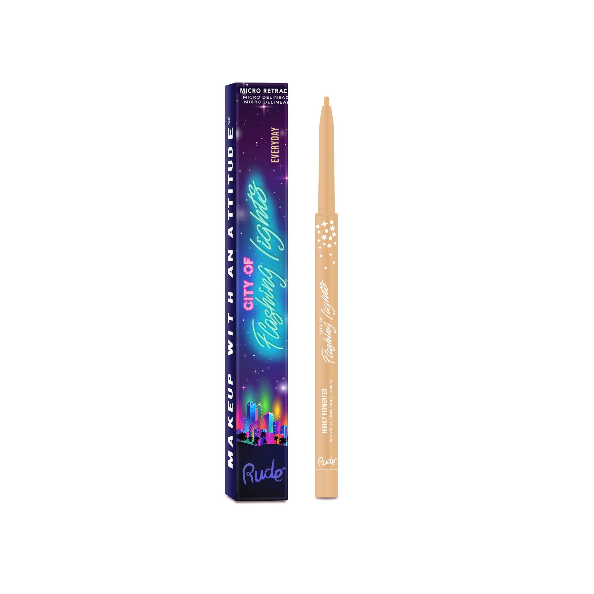 Rude City of Flashing Lights Micro Retractable Liner Everyday product package