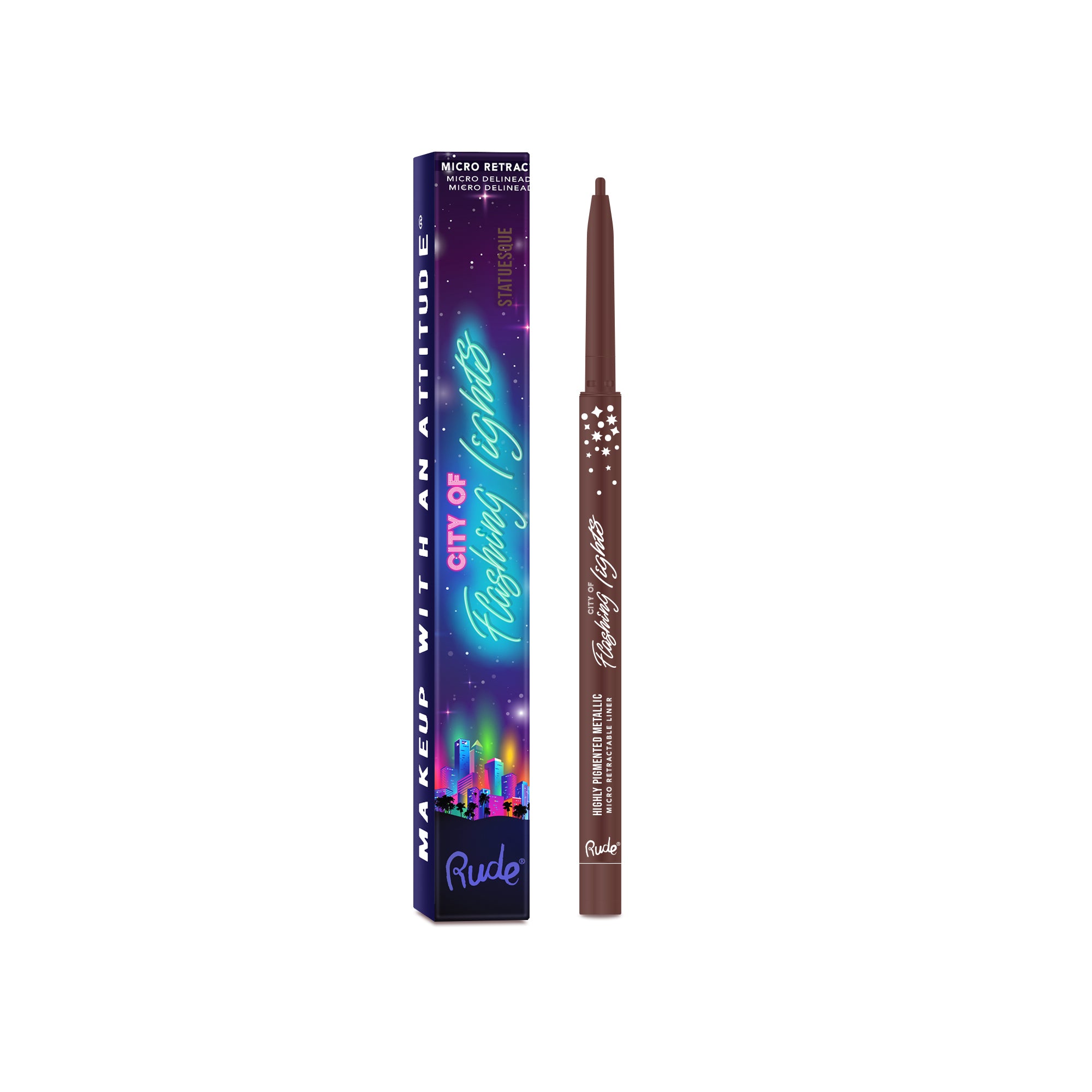 Rude City of Flashing Lights Micro Retractable Liner Statuesque product package