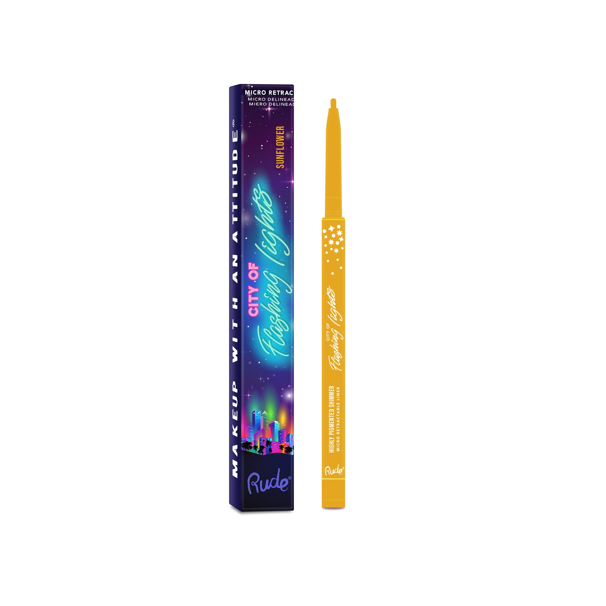 Rude City of Flashing Lights Micro Retractable Liner Sunflower product package