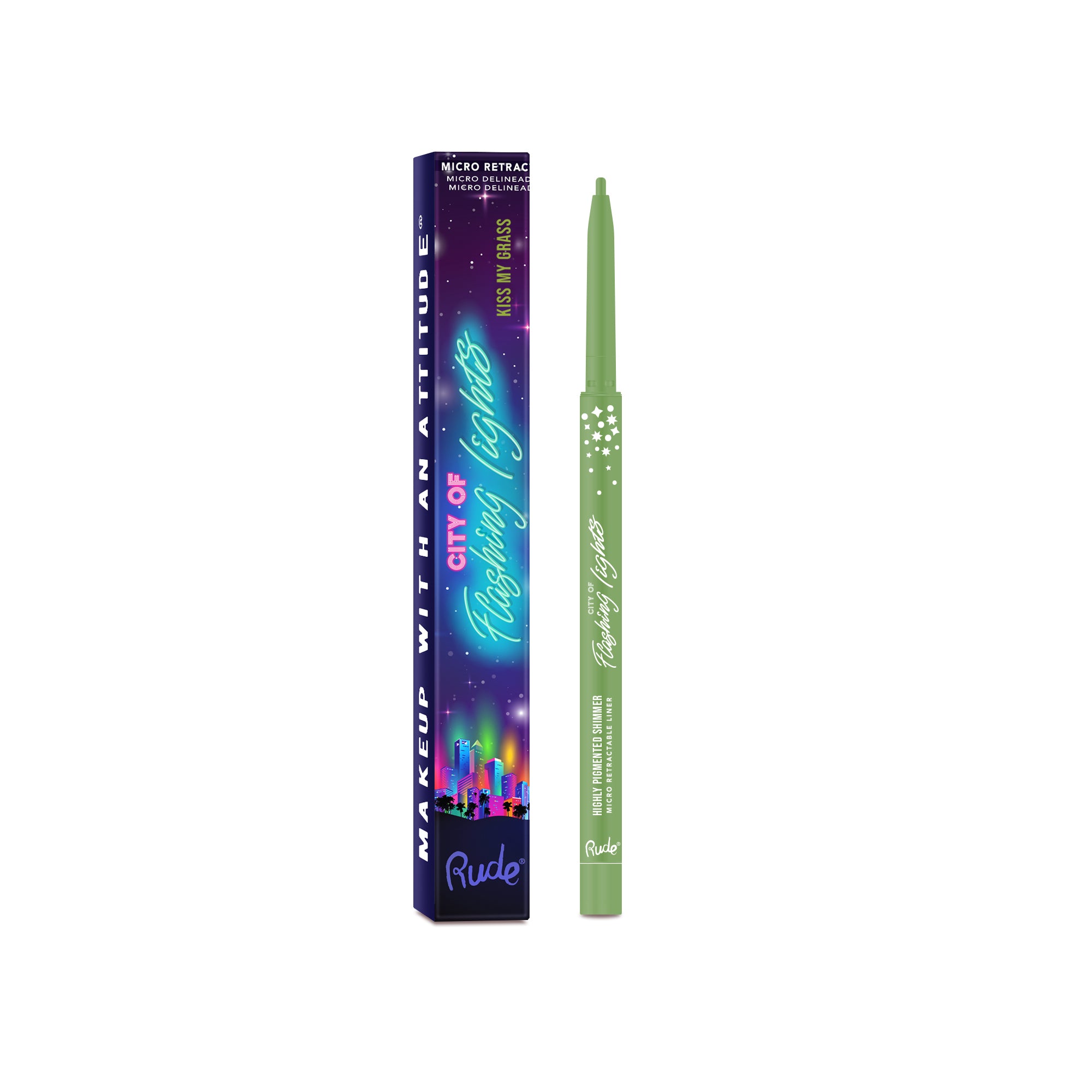 Rude City of Flashing Lights Micro Retractable Liner Kiss My Grass product package
