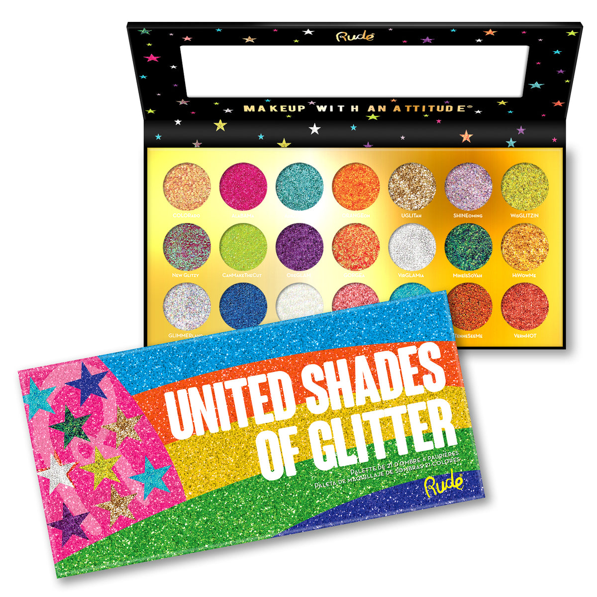 United Shades of Glitter -  21 Pressed Glitter Palette