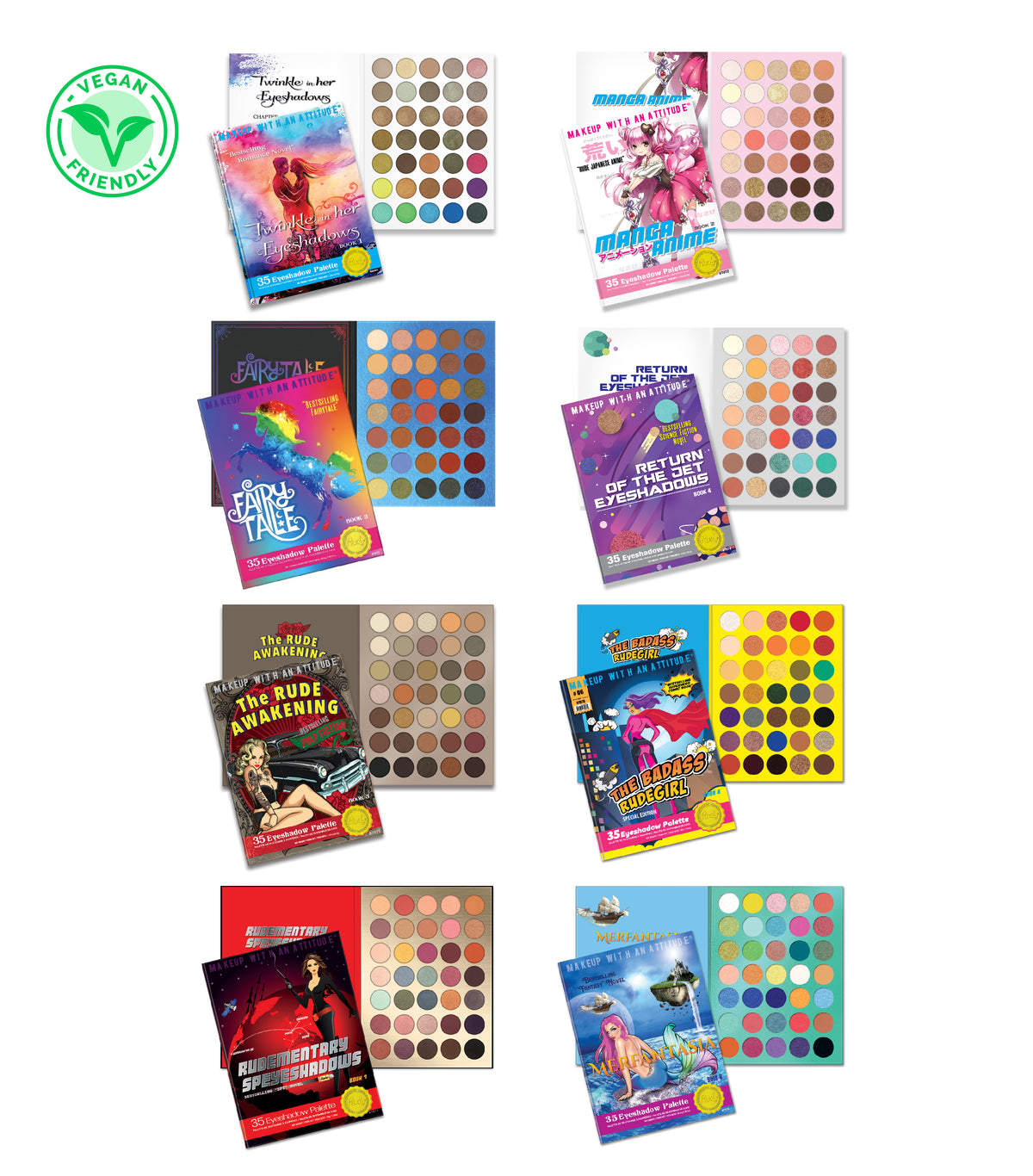 Book Series Complete Set 8 Vegan Eyeshadow Palettes (BUNDLE)