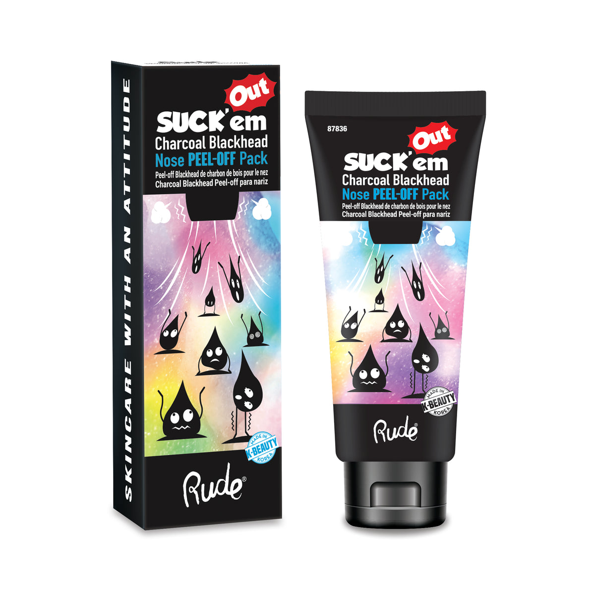 Suck'em Out Charcoal Blackhead Nose Pack Paper Display, 12pcs