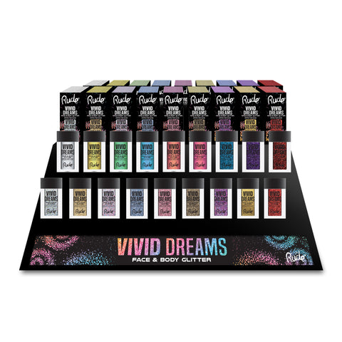 Vivid Dreams Face and Body Glitter Display Set, 108pcs